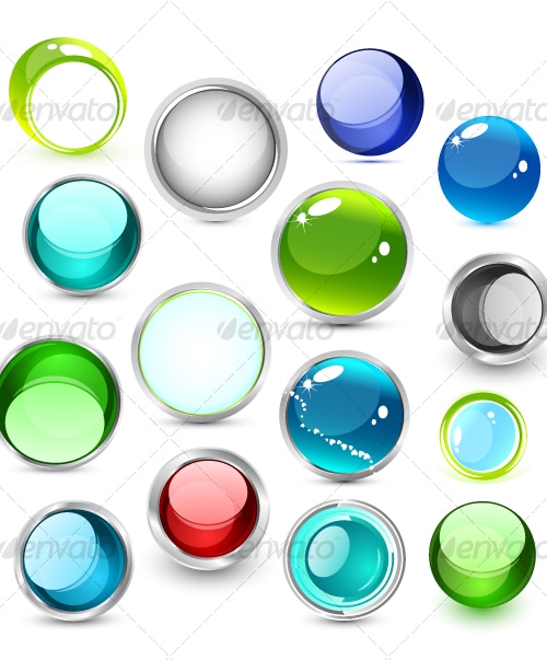 Set of vector glass icons, Icons | GraphicRiver