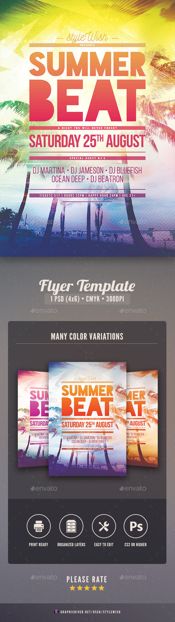 Summer Beat Flyer, Print Templates | GraphicRiver