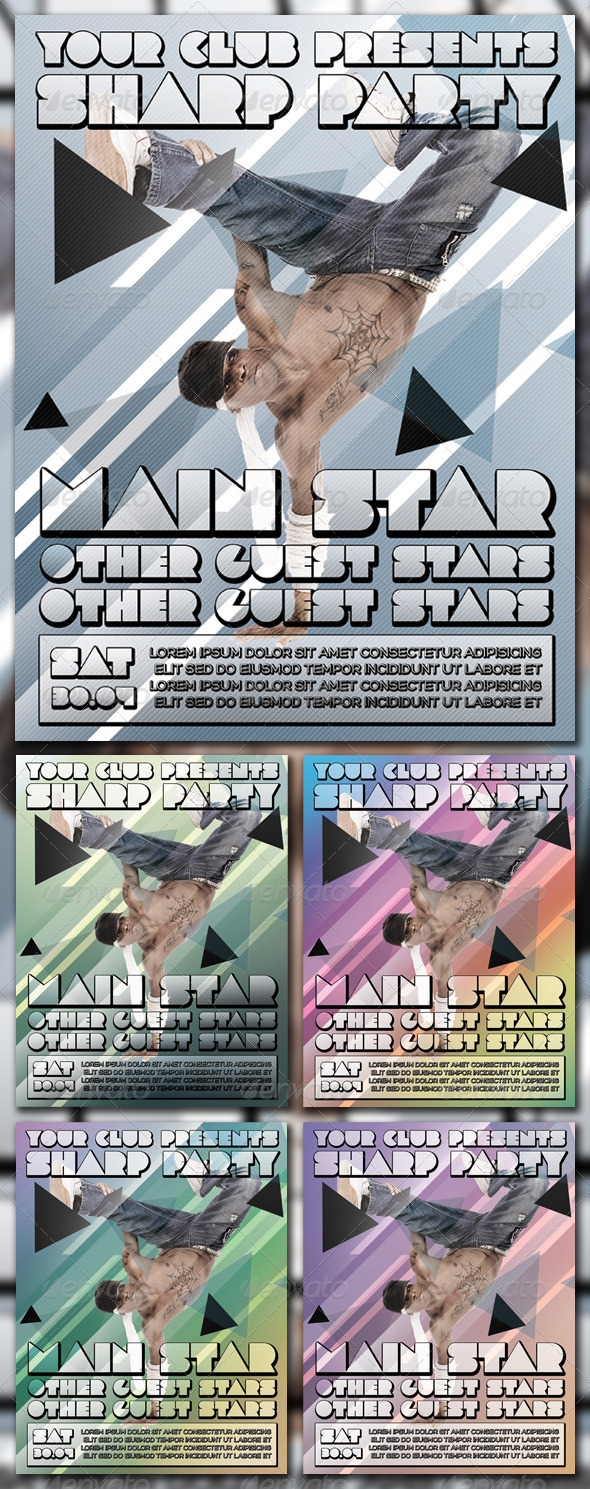 SHARP PARTY POSTER, Print Templates | GraphicRiver