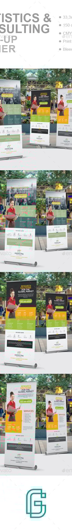 Statistics And Consulting Roll-Up Banner, Print Templates | GraphicRiver