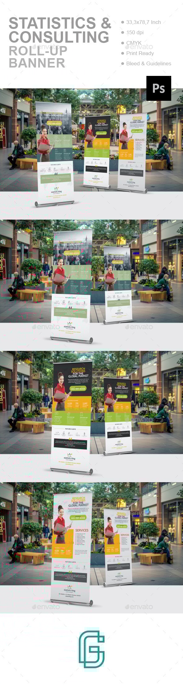 Statistics And Consulting Roll-Up Banner, Print Templates | GraphicRiver