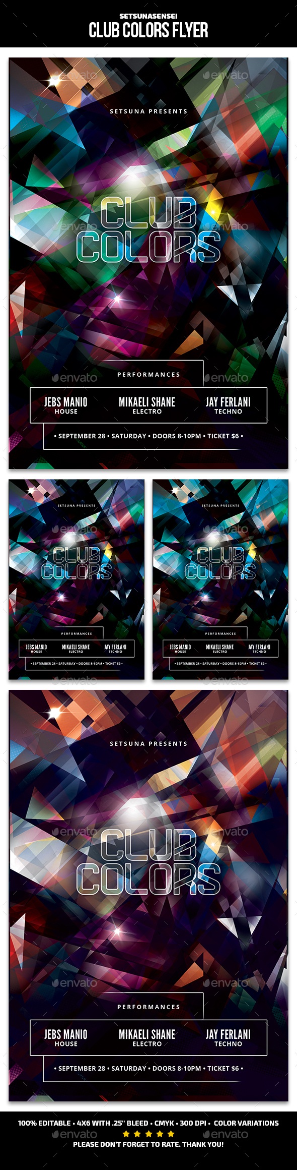 Club Colors Flyer, Print Templates GraphicRiver