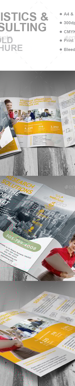 Statistics And Consulting Trifold Brochure, Print Templates | GraphicRiver