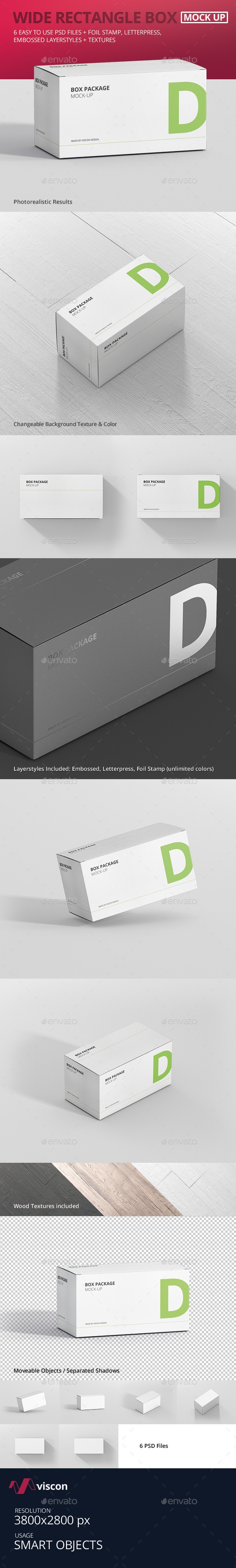 Package Box Mock-Up - Wide Rectangle, Graphics | GraphicRiver
