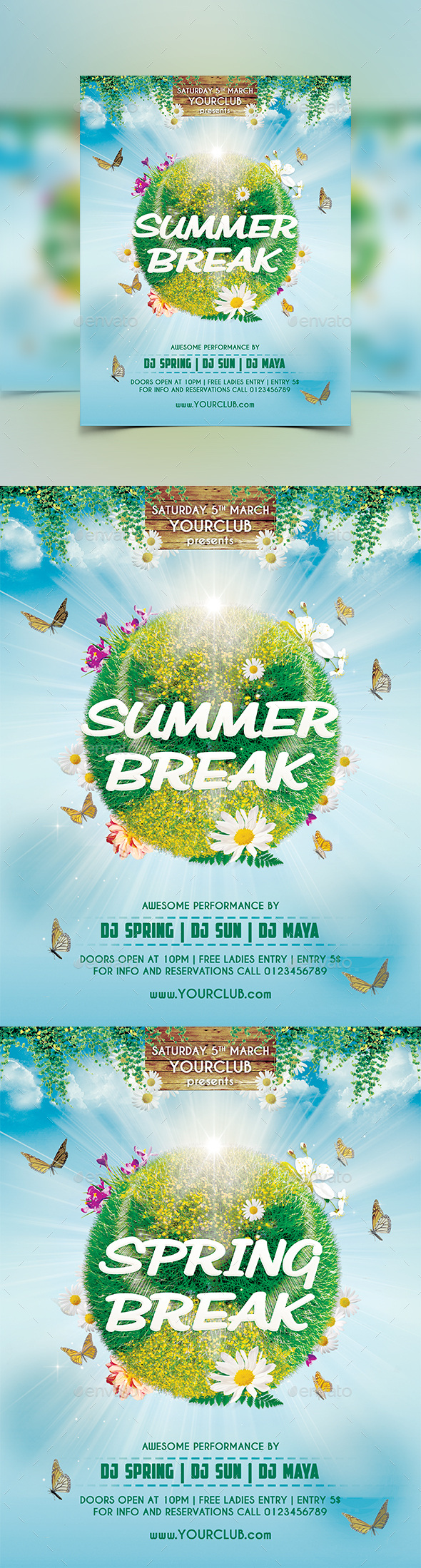 Spring / Summer Break Flyer, Print Templates | GraphicRiver