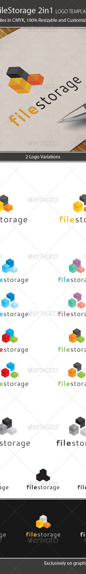 File Storage 2in1 Logo Template, Logo Templates | GraphicRiver