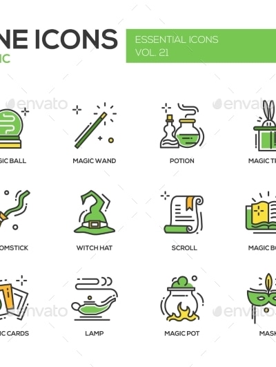 Magic - Line Design Icons Set, Vectors | GraphicRiver