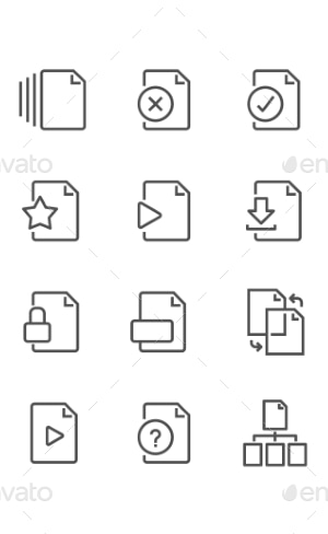 Line File Icons, Icons | GraphicRiver