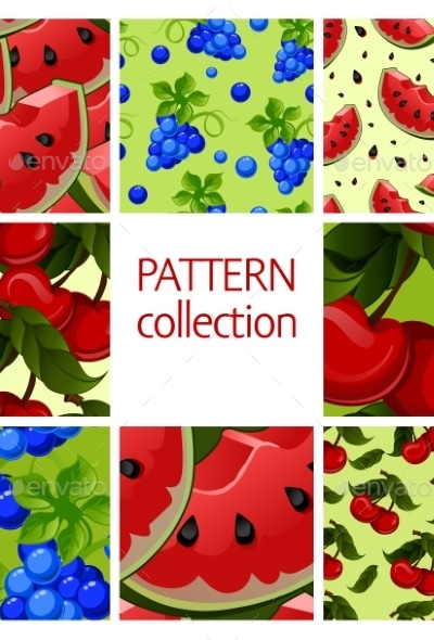 Fruit Patterns Seamless Collection., Vectors | GraphicRiver