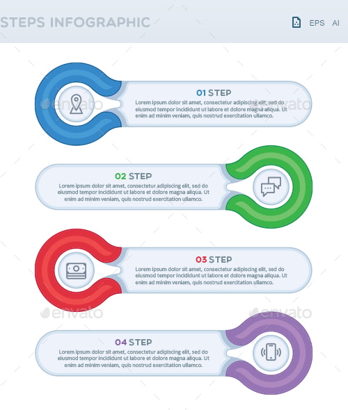 Steps Infographic, Infographics | GraphicRiver