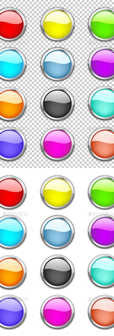 Glossy Buttons, Vectors | GraphicRiver