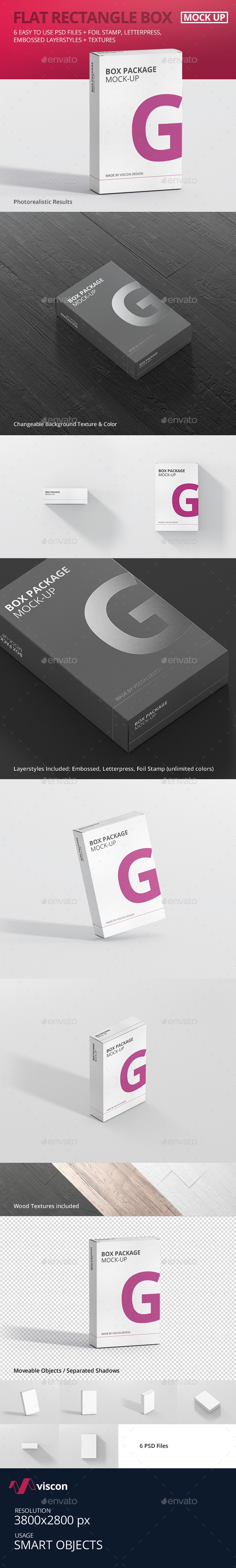 Package Box Mock-Up - Flat Rectangle, Graphics | GraphicRiver