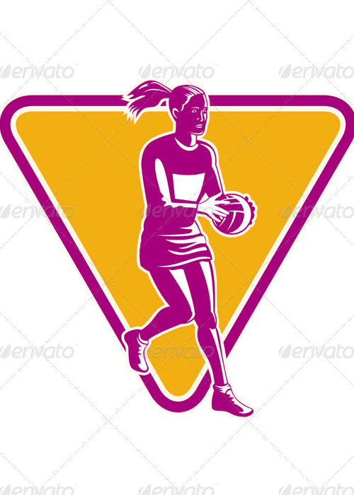 Netball Player Holding Passing Ball , Vectors | GraphicRiver