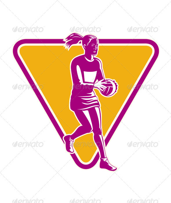 Netball Player Holding Passing Ball , Vectors | GraphicRiver