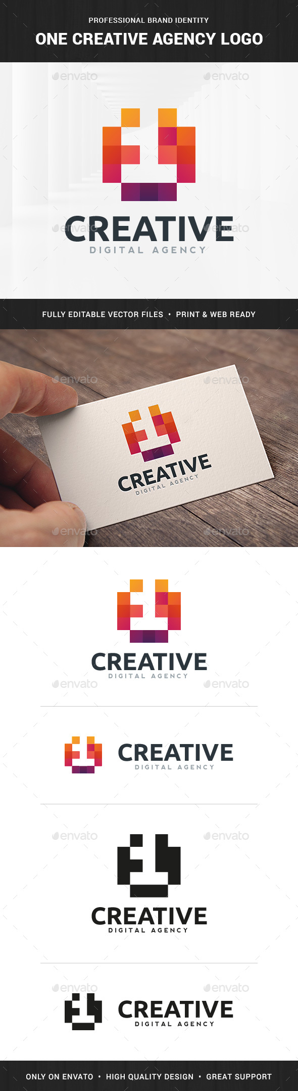 One Creative Agency Logo, Logo Templates | GraphicRiver