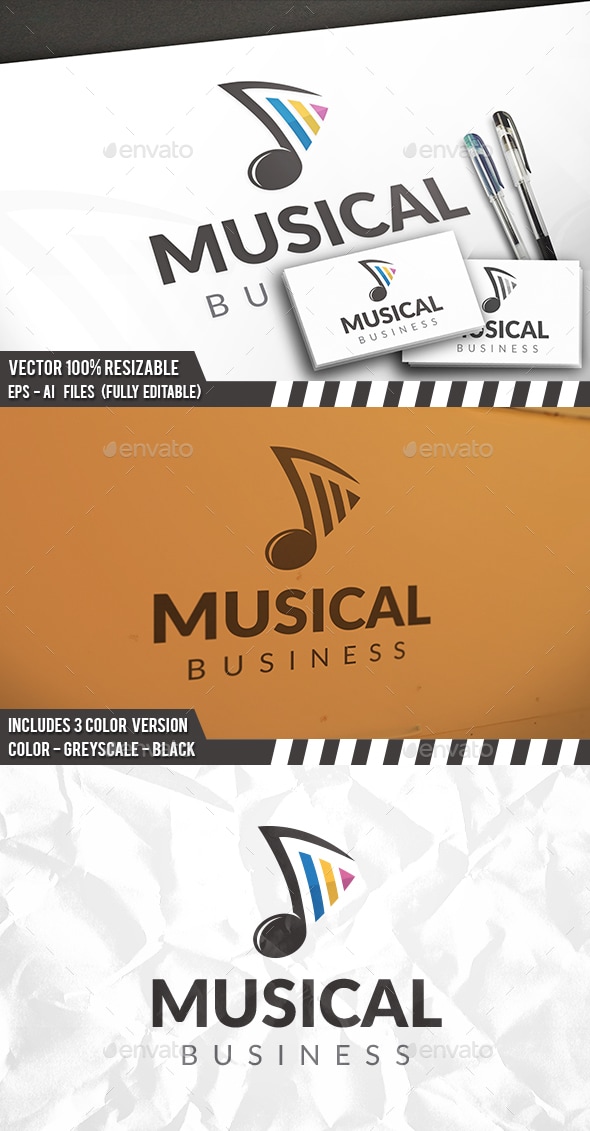 Music Note Player Logo, Logo Templates | GraphicRiver