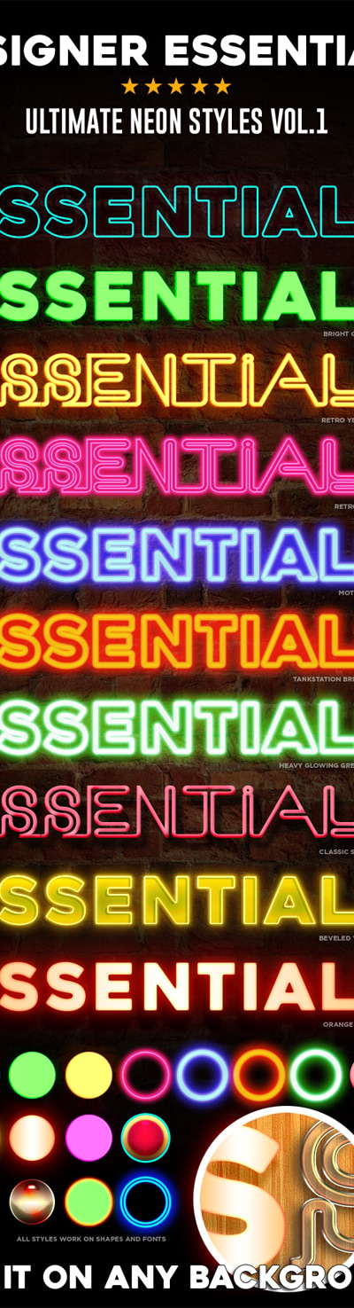 Designer Essentials Neon Vol.1, Add-ons | GraphicRiver