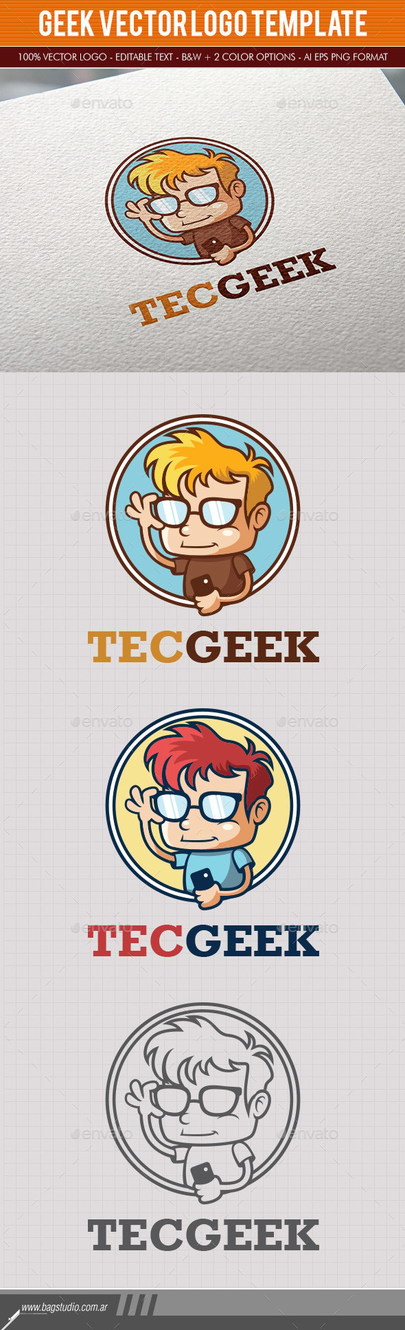 Technology Geek Logo Template, Logo Templates | GraphicRiver