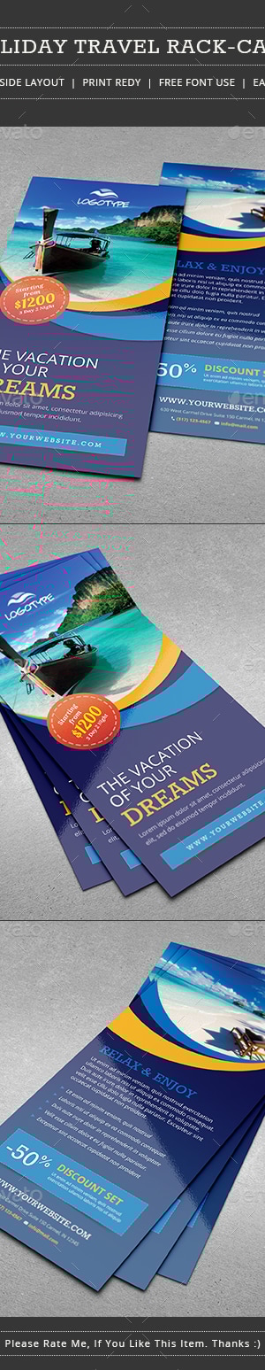 Travel & Vacation Rack Card, Print Templates | GraphicRiver