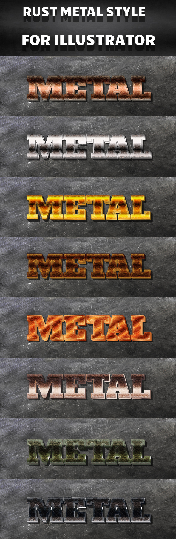 Rust Metal Style for Illustrator, Add-ons | GraphicRiver