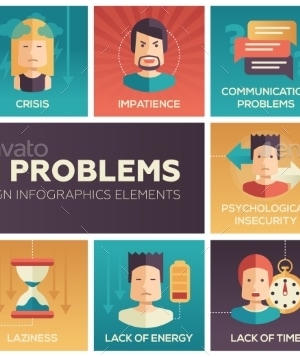 Human Psychological Problems- Flat Design Icons, Vectors | GraphicRiver