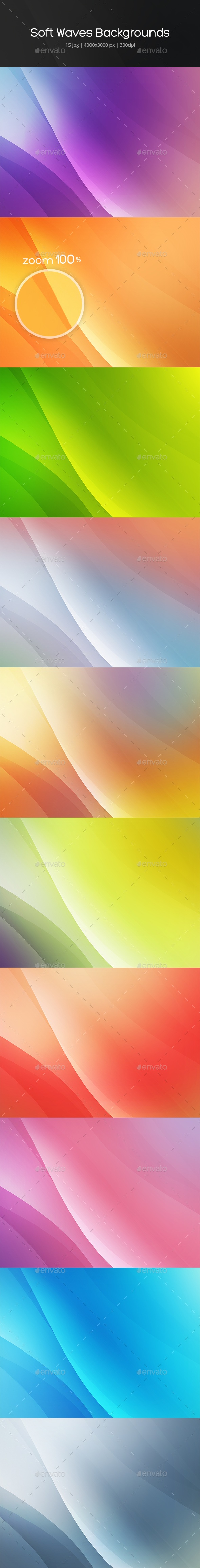 Soft Waves Backgrounds, Graphics | GraphicRiver