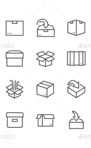 Line Box Icons, Icons | GraphicRiver