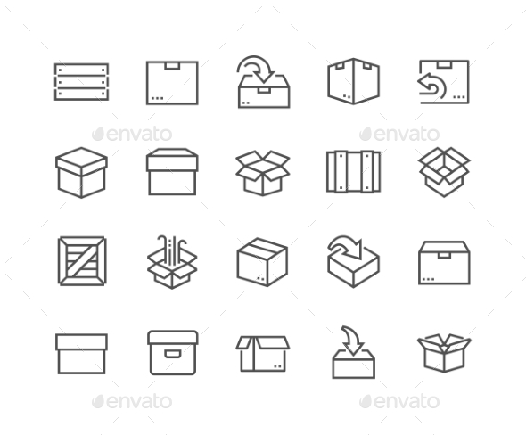 Line Box Icons, Icons | GraphicRiver
