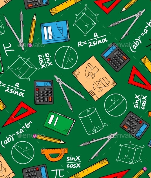 Mathematical Education Seamless Pattern Background, Vectors | GraphicRiver