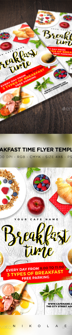 Breakfast Time Flyer, Print Templates | GraphicRiver