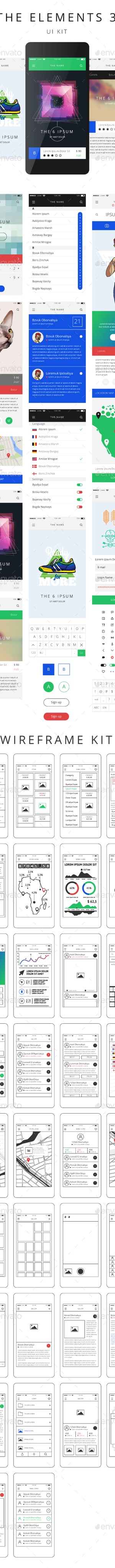 Vector Phone GUI Template Wireframe UI Kit, Vectors | GraphicRiver