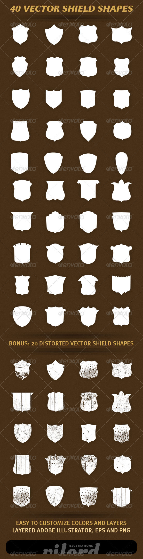 40 Vector Shield Shapes, Vectors | GraphicRiver