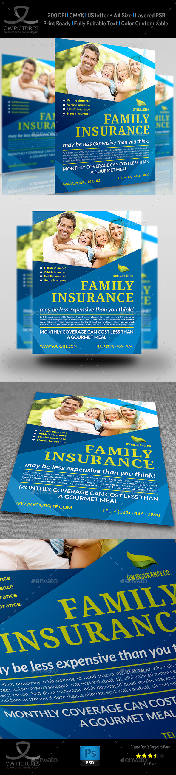 Insurance Flyer Template, Print Templates | GraphicRiver