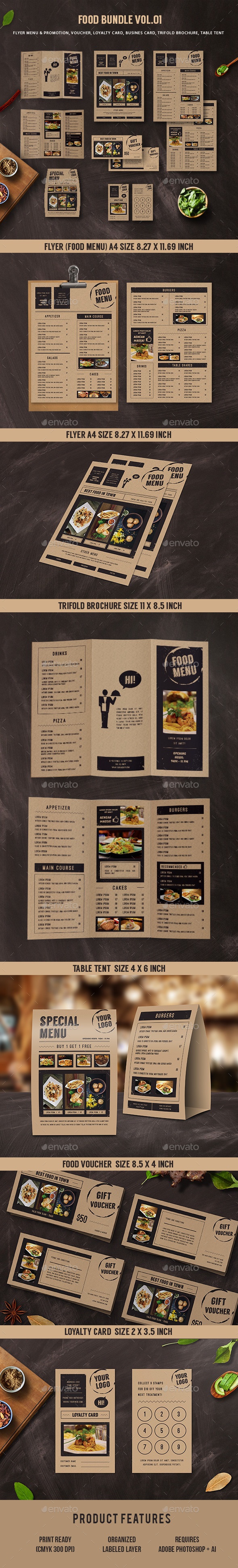 Food Menu Bundle, Print Templates | GraphicRiver