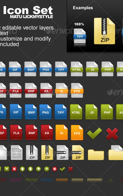 File Icon Set, Icons | GraphicRiver