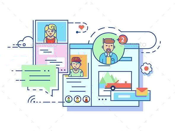 Social Communication Network, Vectors | GraphicRiver