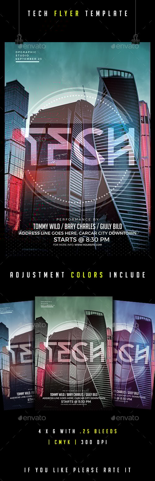 Tech Flyer Template, Print Templates | GraphicRiver
