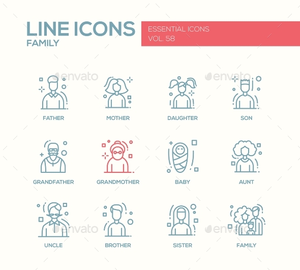 Family - Line Design Icons Set, Vectors | GraphicRiver