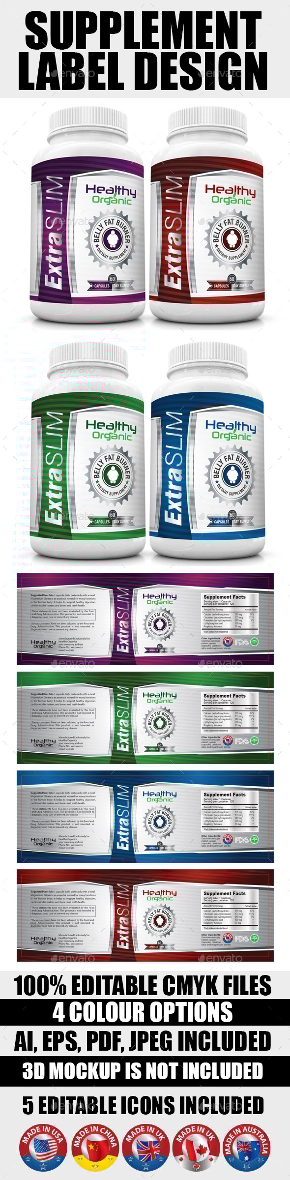 Supplement Label Vol-02, Print Templates | GraphicRiver