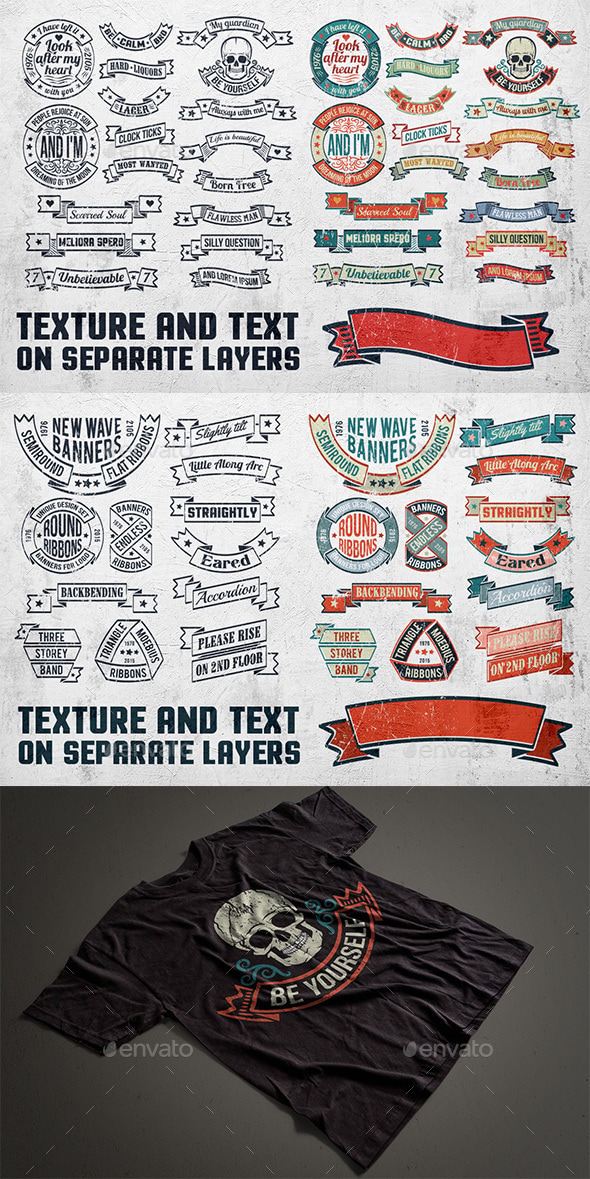 30 Ribbons & Banners set, Vectors | GraphicRiver