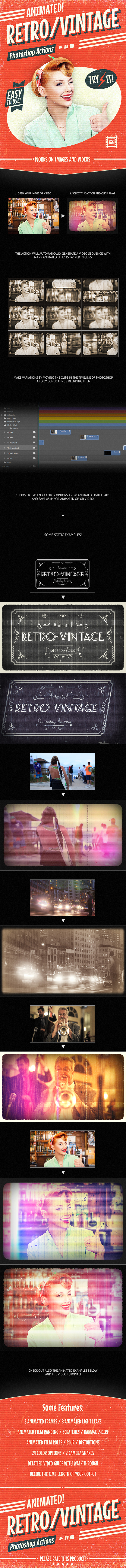 Animated Retro Vintage Film - Photoshop Actions - Actions Photoshop