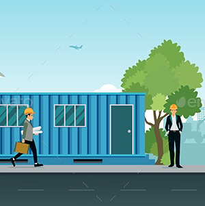 Container Office, Vectors | GraphicRiver