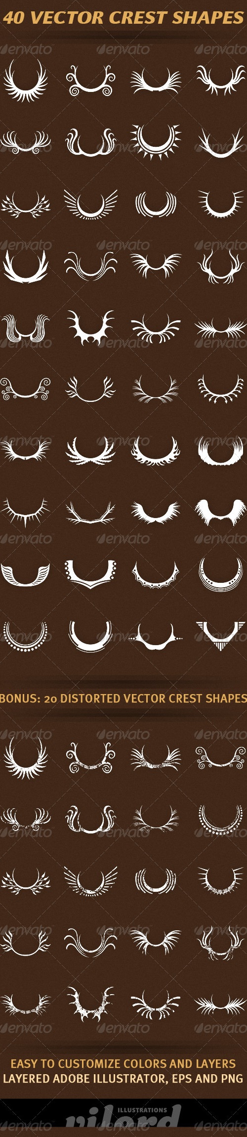 40 Vector Crest Shapes, Vectors | GraphicRiver