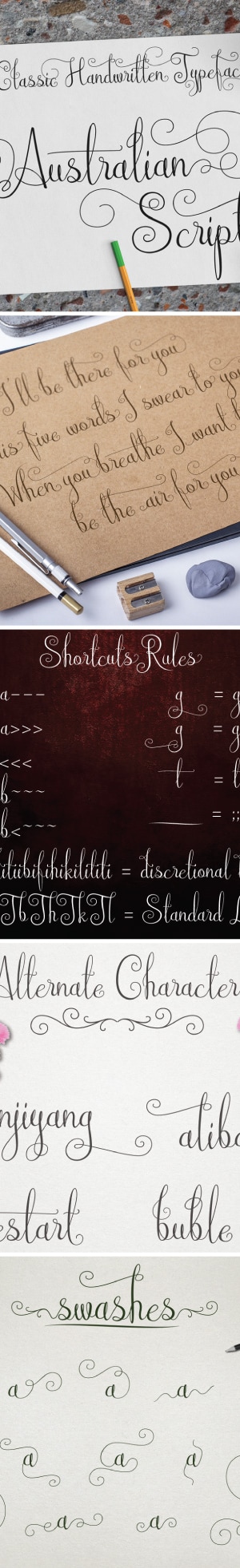 Australian Script, Fonts | GraphicRiver