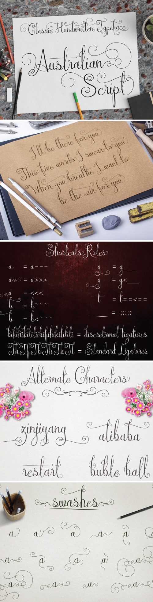 Australian Script, Fonts | GraphicRiver