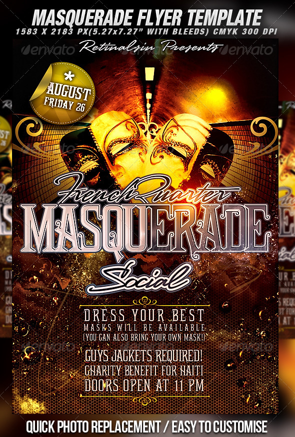 Masquerade Flyer Template, Print Templates | GraphicRiver