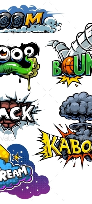 Set of Comics Icons, Vectors | GraphicRiver