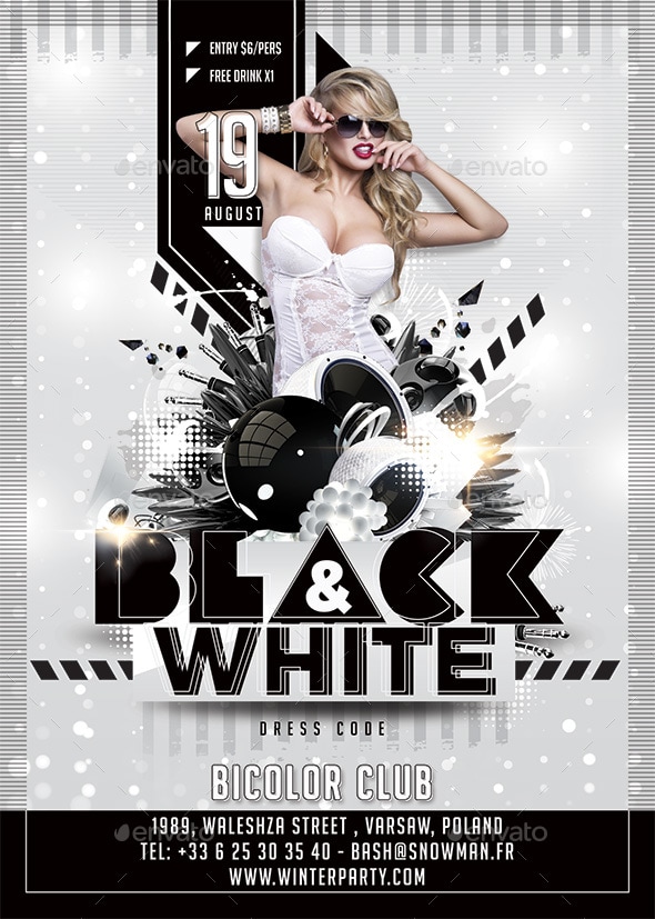 Black And White Party, Print Templates | GraphicRiver Black And White Party, Print Templates | GraphicRiver