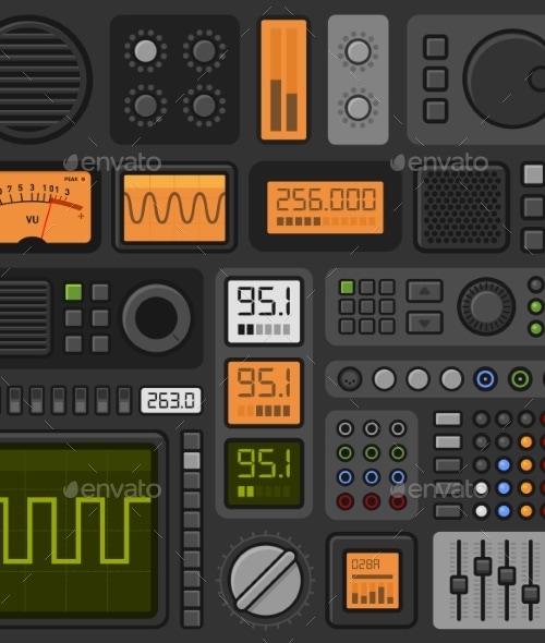 Control Panel UI User Interface HUD Set, Vectors | GraphicRiver