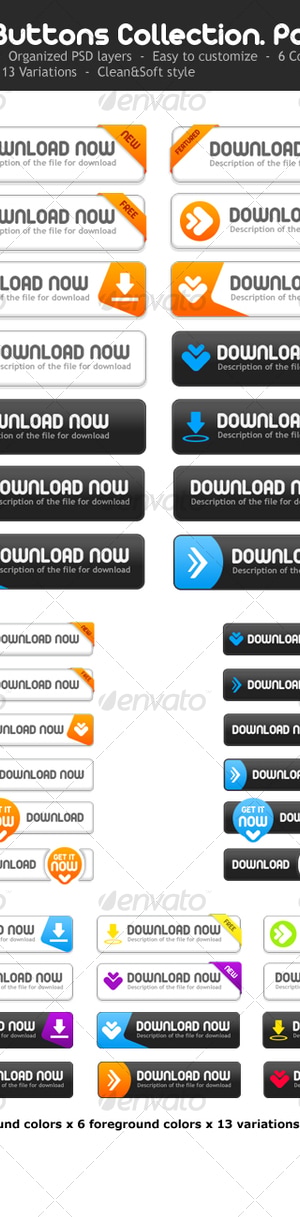 Premium Buttons Collection - pack1, Web Elements | GraphicRiver